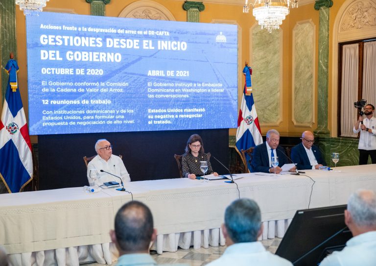 Gobierno de RD continuará defendiendo con firmeza la producción de arroz ante Estados Unidos